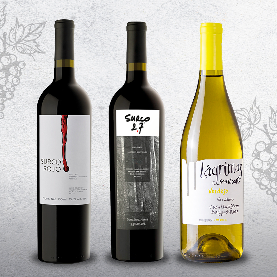 Colección experiencia Surco- Surco Rojo + Surco 2,7 + Lágrimas San Vicente Verdejo